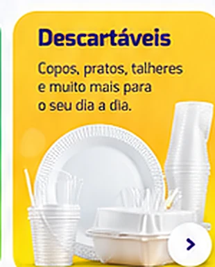 Descartáveis, copos, pratos e talheres